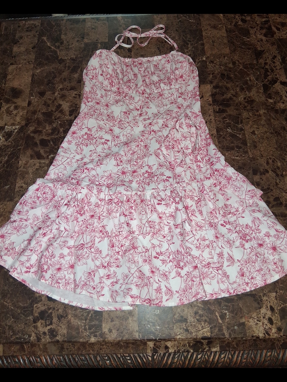 Pink Floral Halter Sundress